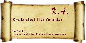 Kratochvilla Anetta névjegykártya